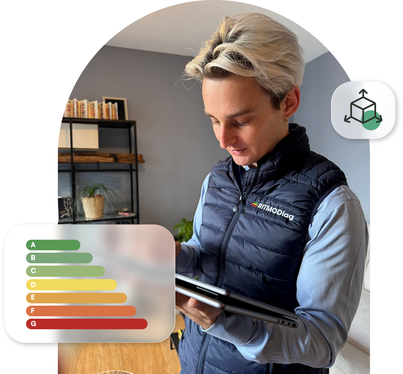 Diagnostiqueur en mission pour des Diagnostics Immobiliers RITMODiag